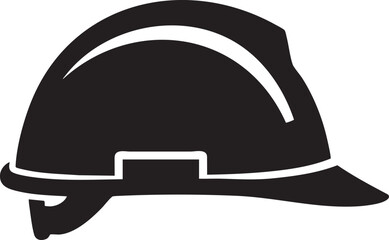 Fototapeta premium Hard hat icon, construction safety helmet symbol
