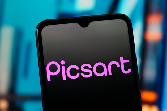 In this photo illustration, the Picsart (Pics Art) logo is seen displayed on a smartphone screen.