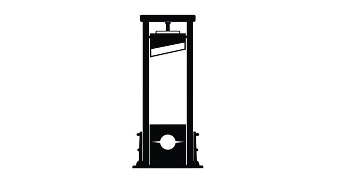 A stark depiction of a guillotine a historical execution device silhouette