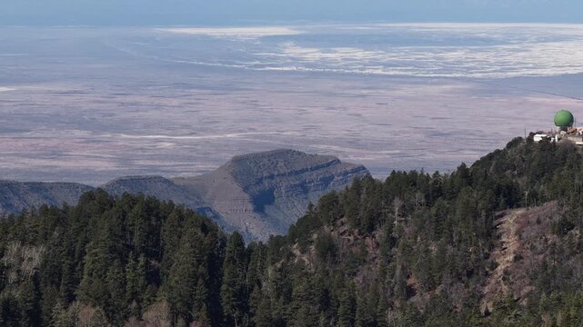 Aerial of cliffs above Alamogordo and White Sands in New Mexico in spring