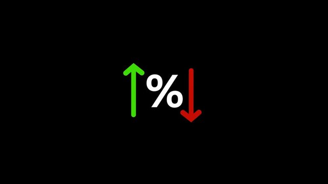 Quality and cost control concept on transparent background. Successful organization strategy and management quality control. Percentage icon.4k motion video animation.