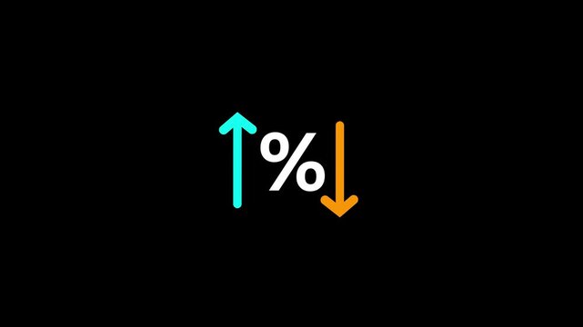Quality and cost control concept on transparent background. Successful organization strategy and management quality control. Percentage icon.4k motion video animation.