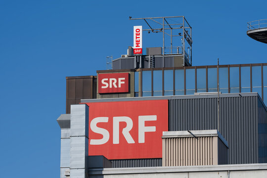 Industrial building of Swiss national television and radio SRG at Swiss city of Z&uuml;rich on a sunny spring morning. Photo taken April 8th, 2026, Zurich Leutschenbach, Switzerland.