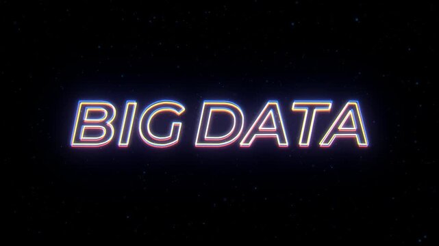 Big Data Neon Sign Text with Classic Retro Theme