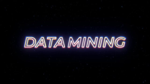 Data Mining Neon Sign Text with Classic Retro Theme