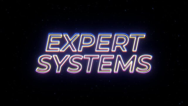 Expert Systems Neon Sign Text with Classic Retro Theme