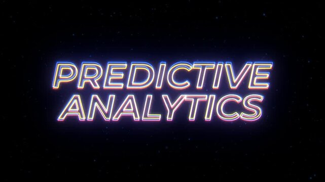 Predictive Analytics Neon Sign Text with Classic Retro Theme