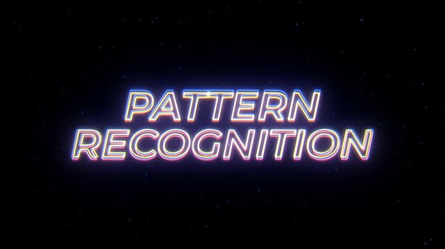 Pattern Recognition Neon Sign Text with Classic Retro Theme