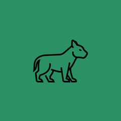 Fototapeta premium Minimalist Line Art Illustration of a Standing Dog.