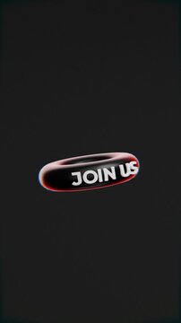 animated text on a doughnut shape saying join us, recruitment, employment