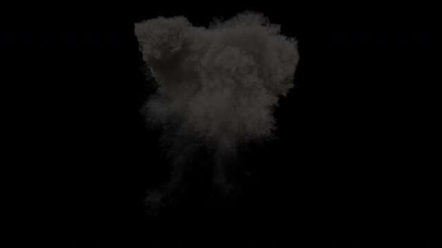 Blue explosion with black smoke on alpha channel. Blue explosion with black smoke on alpha channel. Blue fire explosion and smoke isolated. Blue energy explosion with dark smoke dissipation