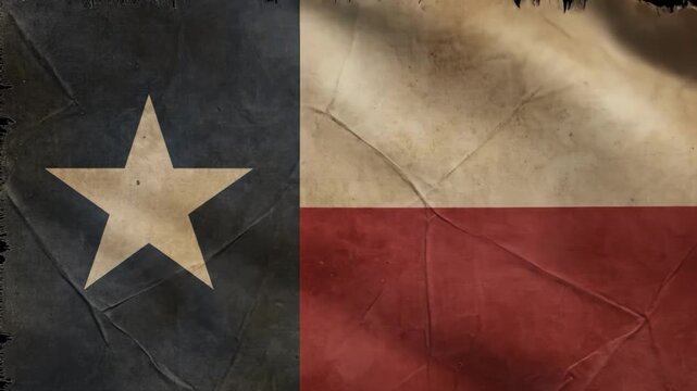 The texas state flag with a star on a worn and distressed background