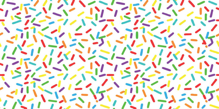 Seamless pattern with colorful sugar sprinkles for birthday cake or dessert background design vector illustration