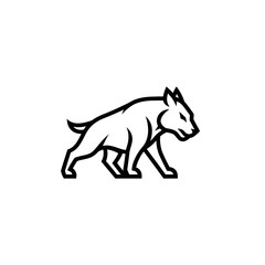 Fototapeta premium Minimalist Line Art Illustration of a Fierce Hyena.