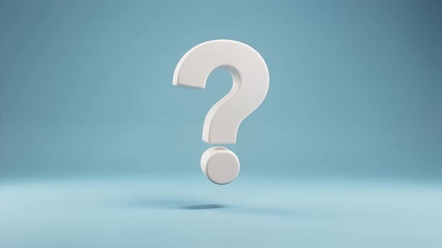 Large white question mark symbol.