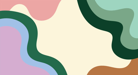 Obraz premium Abstract Vibrant Background with Wavy Liquid Shapes and Pastel Colors in Editable Vector File for Modern Designs and Graphic Projects