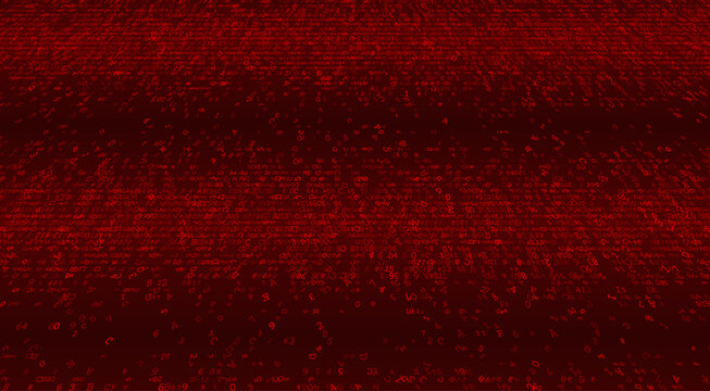 Linear Void - A Fragmented Horizontal Distribution of Binary Code and Digital Noise. Perspective.