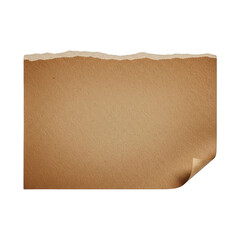 Fototapeta premium Aged and crumpled piece of brown parchment paper with uneven edges, Png