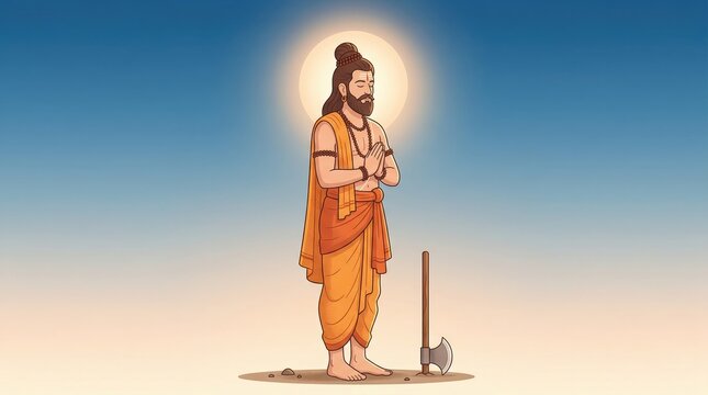 Parshuram Side Profile Calm Spiritual Illustration