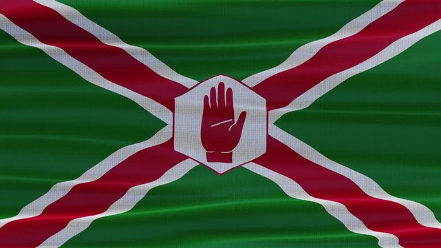 Northern Ireland flag waving in the wind with high quality fabric texture