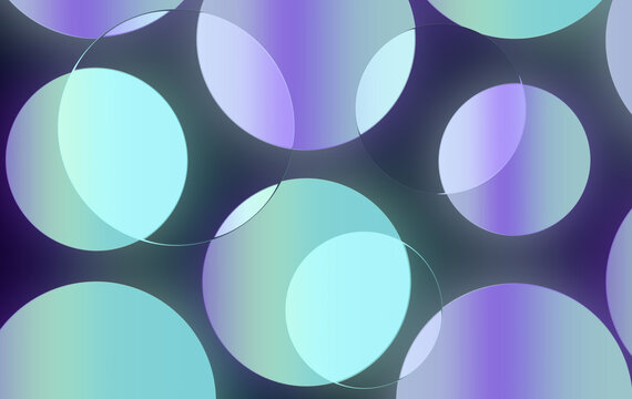 Abstract Geometric Background with Overlapping Translucent Blue and Purple Circles