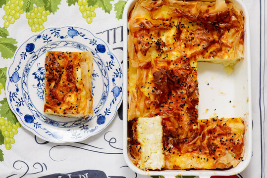 High-protein Bulgarian banitsa  .top veiw