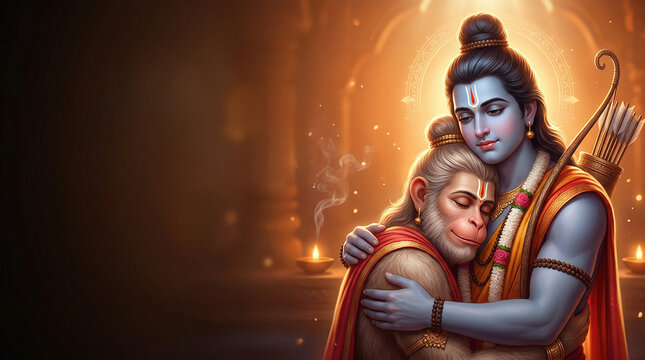 Shree Ram hugs Hanuman Ji 