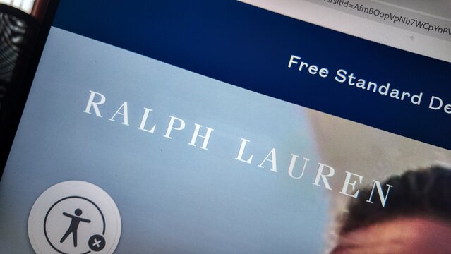 browser window on a screen displaying ralph lauren website