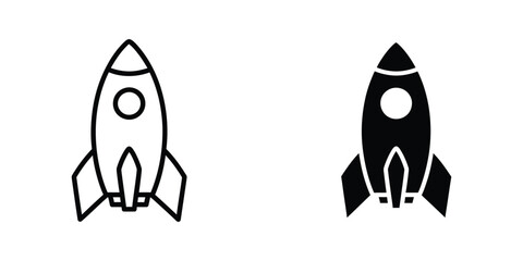Contrasting depiction of a rocket ship in two different styles of line art © Sabbir