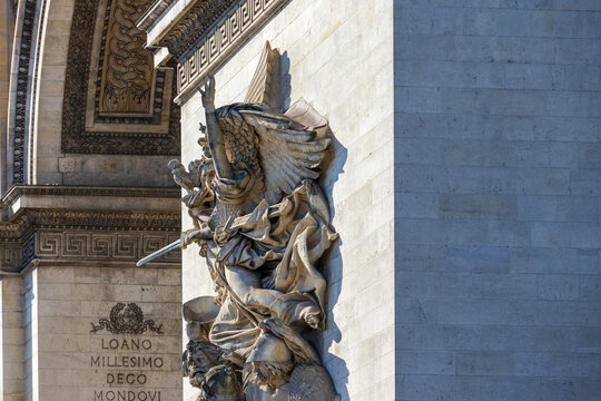 The beautiful Arc de Triomphe in Paris France FR