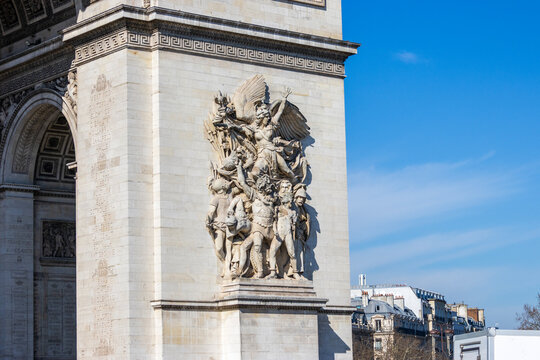 The beautiful Arc de Triomphe in Paris France FR