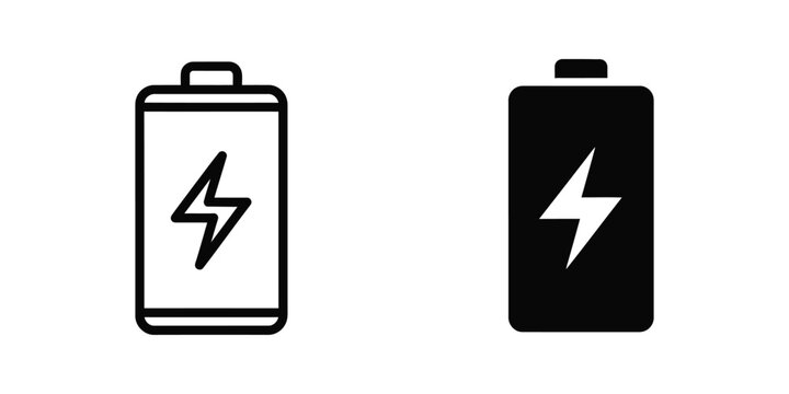 Comparison of battery icons with different levels of charge visualization