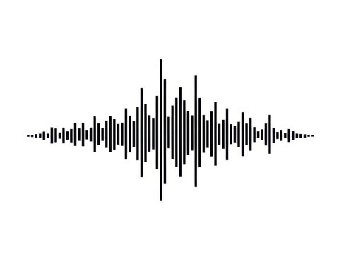 Sound wave graphic illustration of audio waveform