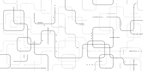 Geometric line pattern Minimal geometric background with thin rounded lines and dotted paths, ideal...