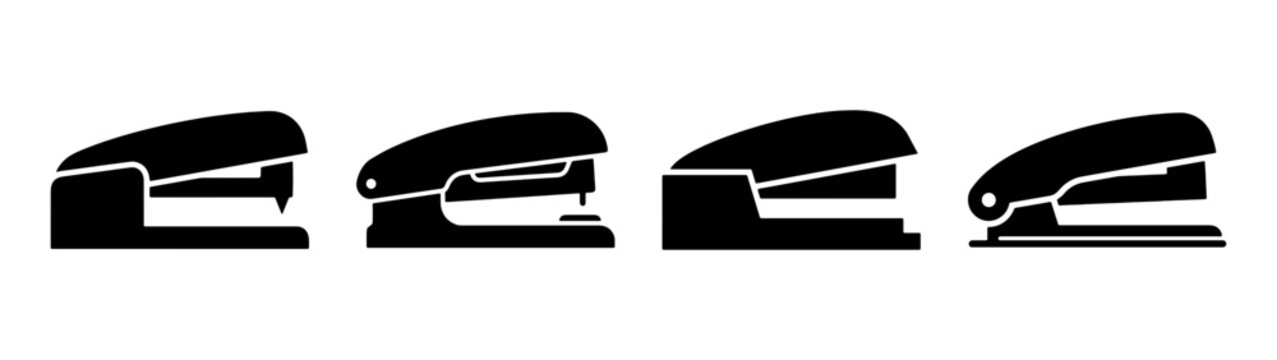Stapler types vector illustration set office supply equipment tool stationery collection office tool icon