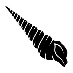 Vector illustration of a black auger shell sea snail auger marine gastropod mollusk icon © Suriya