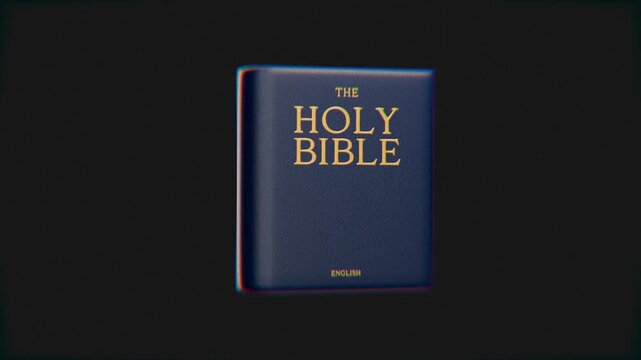 holy bible 3d book on black background