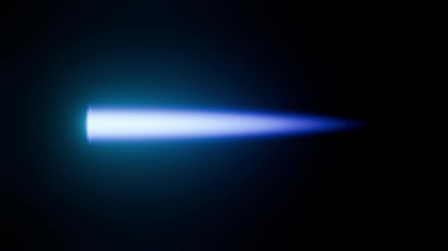 Blue Rocket Exhaust Flame for Missile Thruster Propulsion Isolated on Black Background