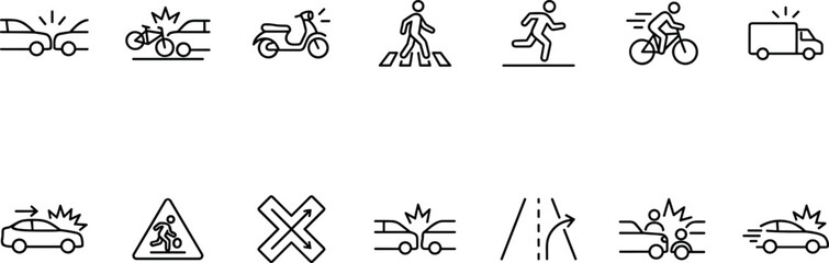 Traffic Accident and Road Safety Icon Set © Creative Comman