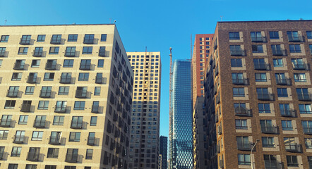 Architecture and real estate, modern residential apartment building with large panoramic windows