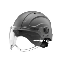 Fototapeta premium Modern gray motorcycle helmet with clear visor