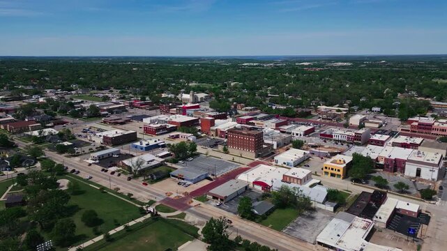 Denison Texas Skyline - Panning Aerial