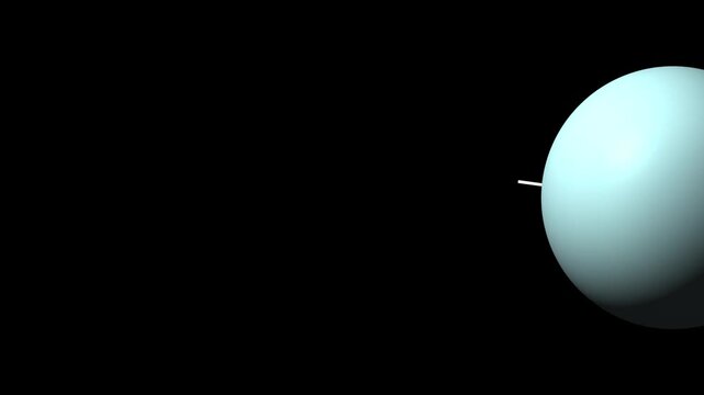 Icy Blue Planet Uranus Rotating in Deep Space