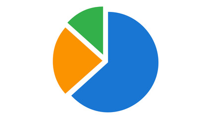 Fototapeta premium Minimalist Vector Icon Illustration of a Colorful Pie Chart for Data Analytics, Business Statistics, Financial Reporting, and Information Visualization, Scalable Flat Design AI-Generated Graphic.