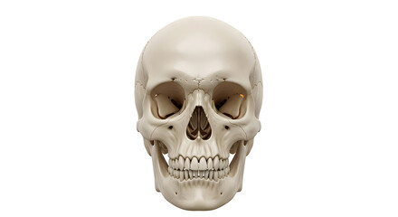 Obraz premium A human skull model isolated on a white background for medical study