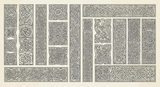 Celtic Knot Border Designs: Intricate Interlace Patterns for Decorative Use