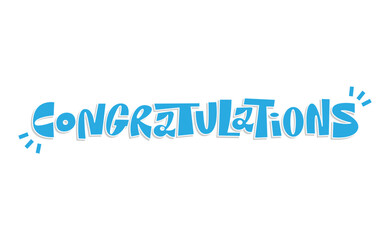 Fototapeta premium congratulations banner in funny hand made font, congrats text for banner or congratulating card
