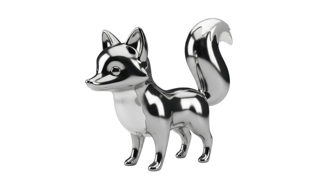 Shiny silver fox figurine