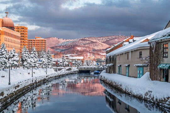 Otaru Canal Sunrise, Hokkaido, Japan