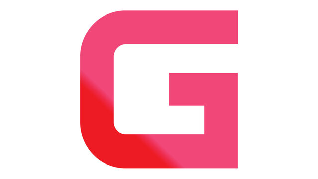 Modern red and pink gradient letter G vector icon illustration. Minimalist bold typography design for corporate branding, logo identity, and creative graphic design projects. Scalable flat art.